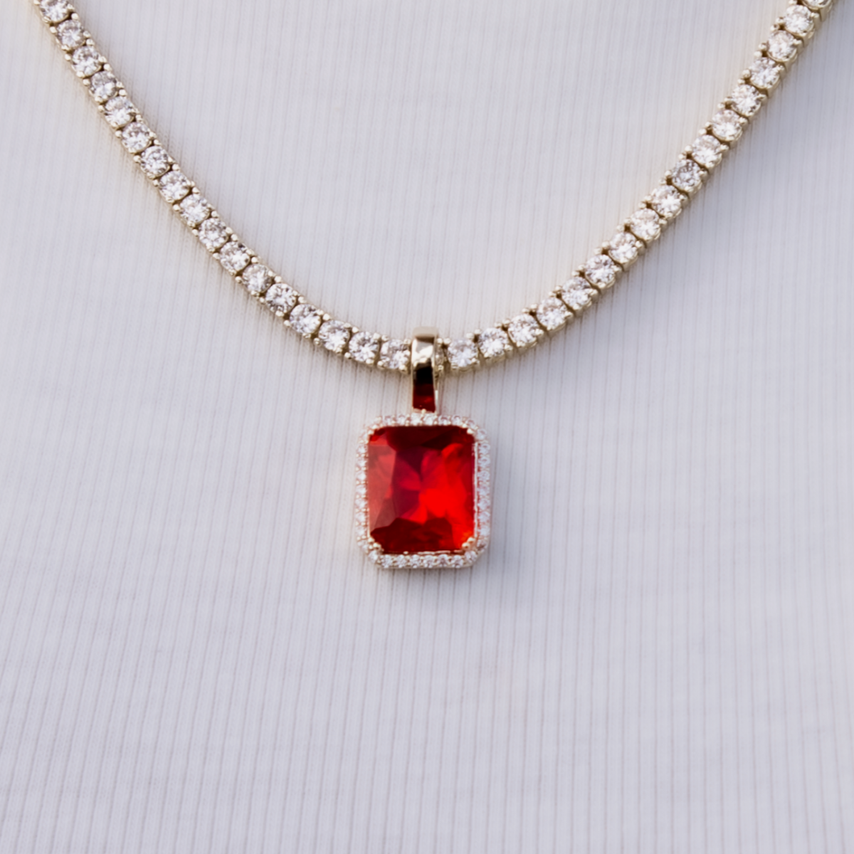 Created ruby necklace on sale