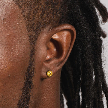 14k Round Cut Canary Earring - Single Stud