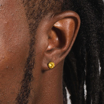 14k Round Cut Canary Earrings - Pair
