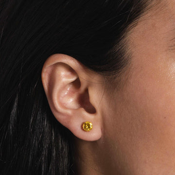 14k Round Cut Canary Earrings - Pair