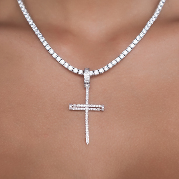 Nail Cross in White Gold