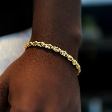 Rope Bracelet in Yellow Gold- 6mm