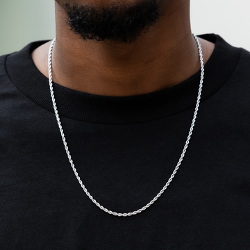 Rope Chain in White Gold - 2mm