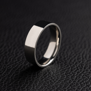 Flat Band Ring in White Gold