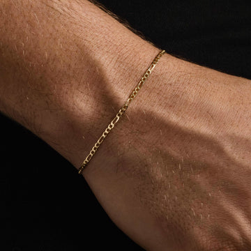 10k Solid Gold Figaro Bracelet (2mm)