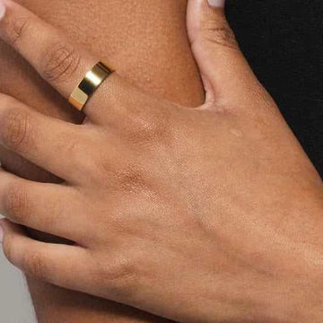 14k Solid Gold Flat Band Ring