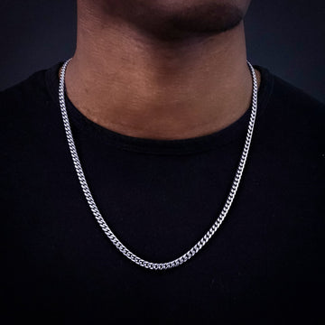 Solid White Gold Miami Cuban Link Chain (5mm)