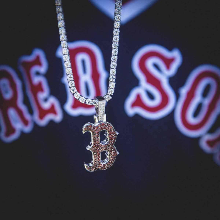 Boston Red Sox Pendant, 14K White - The GLD Shop