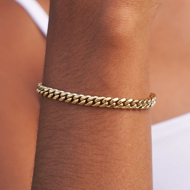 Cuban Link Bracelet in Yellow Gold - 5mm – The GLD Shop