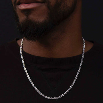 Rope Chain in White Gold - 4mm