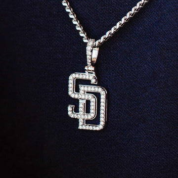 San Diego Padres Micro Pendant in White Gold