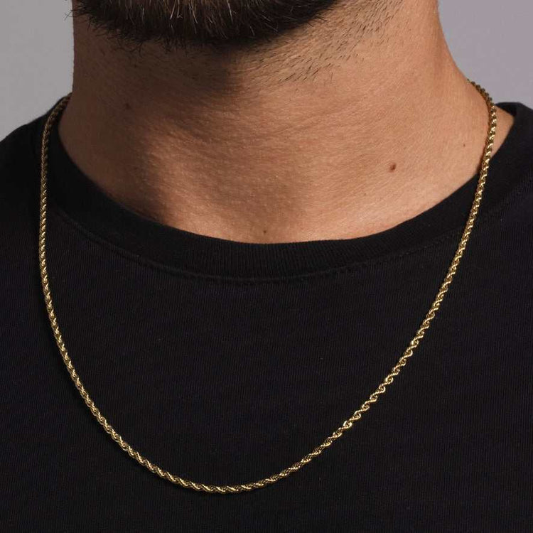Rope Chain (2mm), Size 16, 10K Solid Gold - The GLD Shop